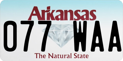 AR license plate 077WAA