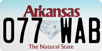 AR license plate 077WAB