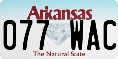 AR license plate 077WAC