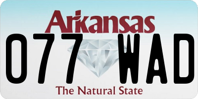 AR license plate 077WAD