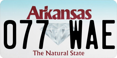 AR license plate 077WAE