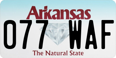 AR license plate 077WAF