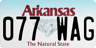 AR license plate 077WAG