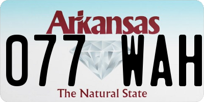 AR license plate 077WAH