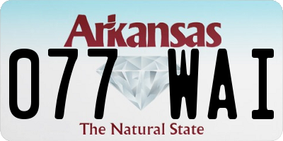 AR license plate 077WAI
