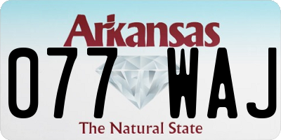 AR license plate 077WAJ