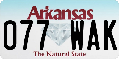 AR license plate 077WAK