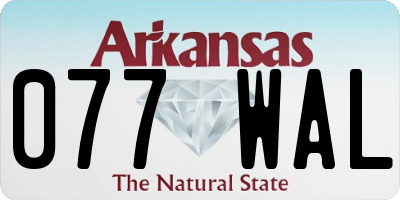 AR license plate 077WAL