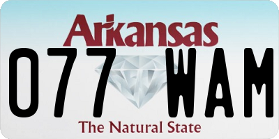 AR license plate 077WAM
