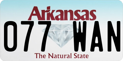 AR license plate 077WAN