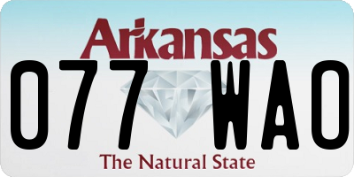 AR license plate 077WAO