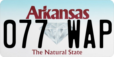 AR license plate 077WAP
