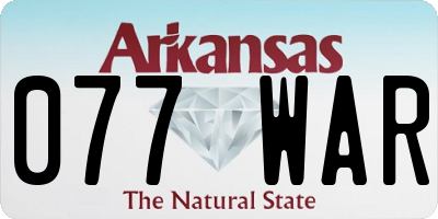 AR license plate 077WAR