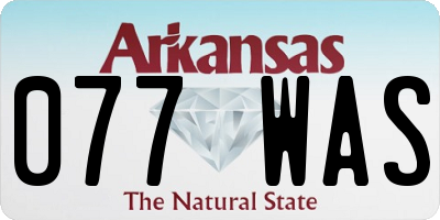AR license plate 077WAS