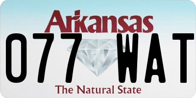 AR license plate 077WAT