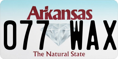 AR license plate 077WAX