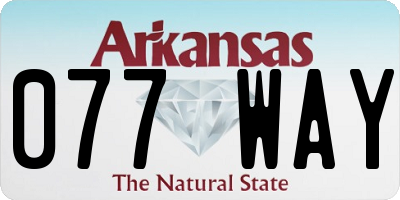 AR license plate 077WAY