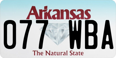 AR license plate 077WBA
