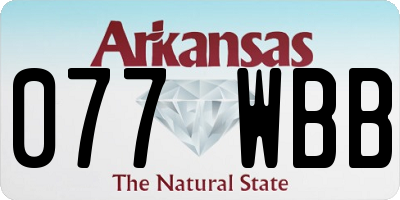 AR license plate 077WBB