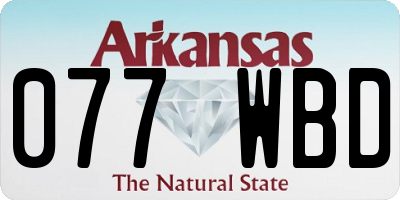 AR license plate 077WBD