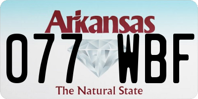 AR license plate 077WBF