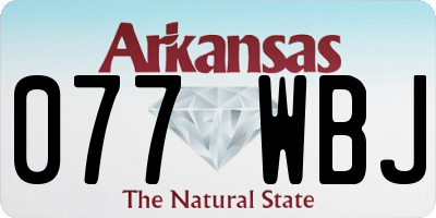 AR license plate 077WBJ