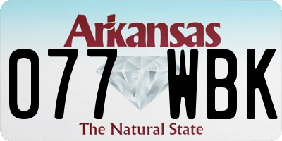 AR license plate 077WBK