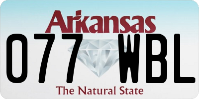 AR license plate 077WBL