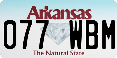 AR license plate 077WBM