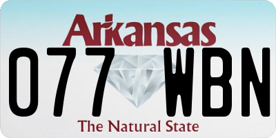 AR license plate 077WBN