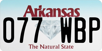 AR license plate 077WBP