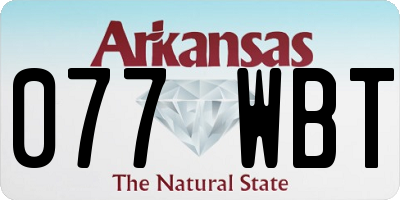 AR license plate 077WBT