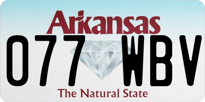 AR license plate 077WBV