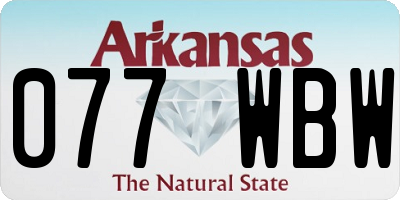 AR license plate 077WBW