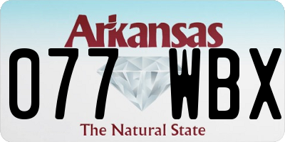 AR license plate 077WBX