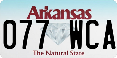 AR license plate 077WCA