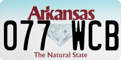 AR license plate 077WCB