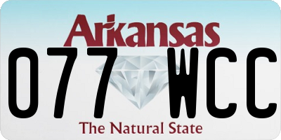 AR license plate 077WCC