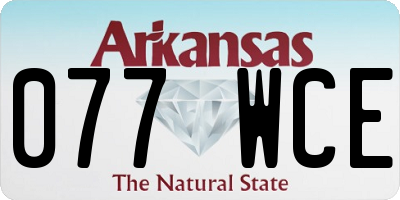 AR license plate 077WCE
