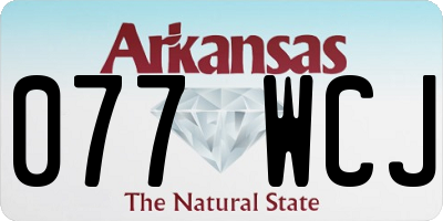 AR license plate 077WCJ