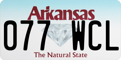 AR license plate 077WCL