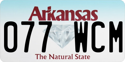 AR license plate 077WCM