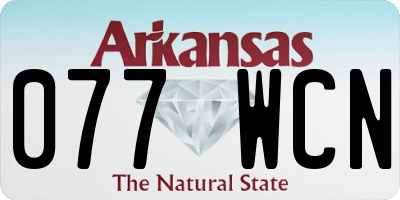 AR license plate 077WCN