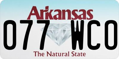 AR license plate 077WCO