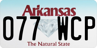 AR license plate 077WCP