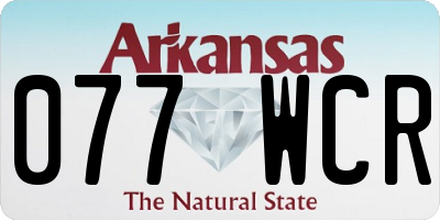 AR license plate 077WCR