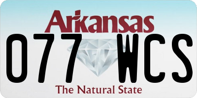 AR license plate 077WCS