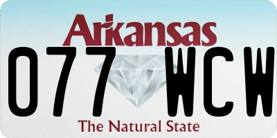 AR license plate 077WCW