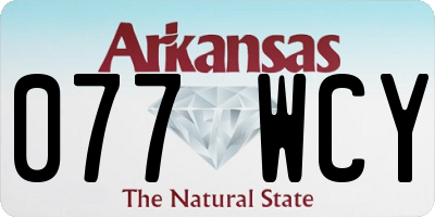 AR license plate 077WCY