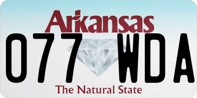 AR license plate 077WDA